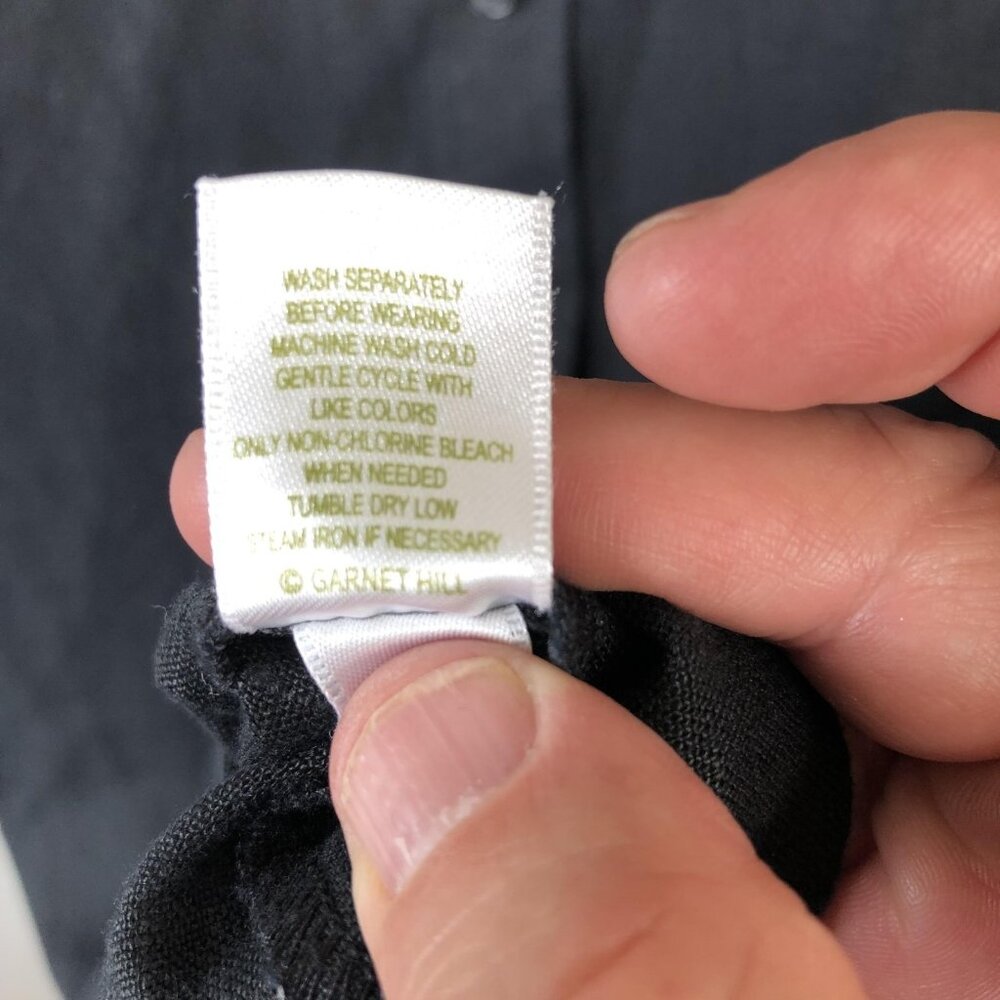 Garnet Hill Dress Womens 6 Black Linen Sleeveless Button Front Shirt Resort Airy - Picture 9 of 13